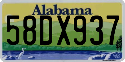 AL license plate 58DX937