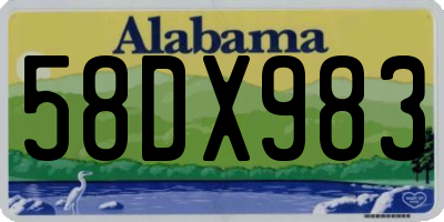 AL license plate 58DX983