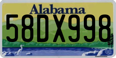 AL license plate 58DX998