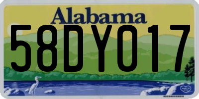 AL license plate 58DY017
