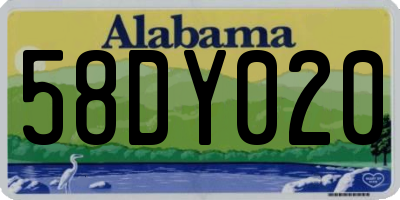 AL license plate 58DY020