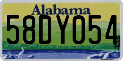 AL license plate 58DY054