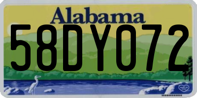 AL license plate 58DY072