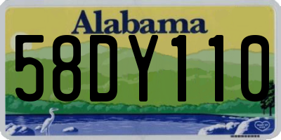 AL license plate 58DY110