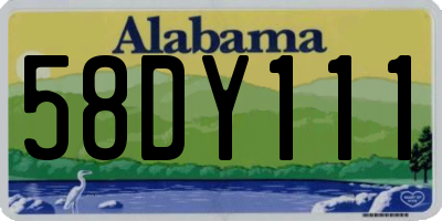 AL license plate 58DY111