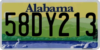 AL license plate 58DY213
