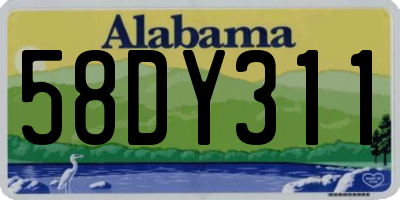 AL license plate 58DY311