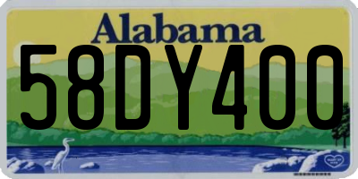 AL license plate 58DY400