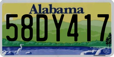 AL license plate 58DY417
