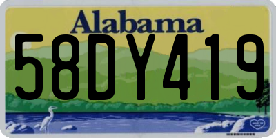 AL license plate 58DY419