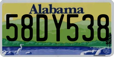 AL license plate 58DY538