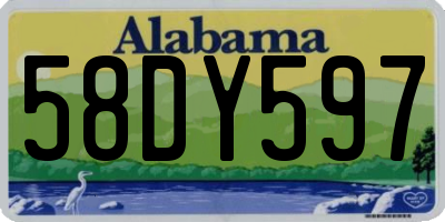 AL license plate 58DY597