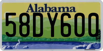 AL license plate 58DY600