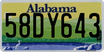 AL license plate 58DY643