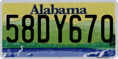 AL license plate 58DY670