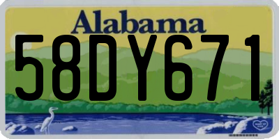 AL license plate 58DY671