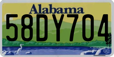 AL license plate 58DY704