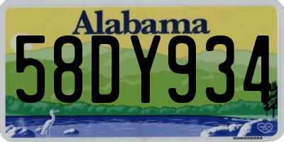 AL license plate 58DY934