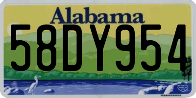 AL license plate 58DY954