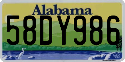 AL license plate 58DY986