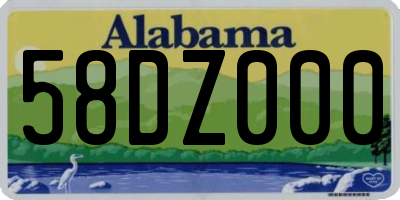 AL license plate 58DZ000