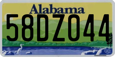 AL license plate 58DZ044