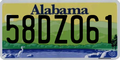 AL license plate 58DZ061