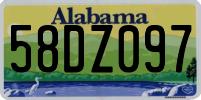 AL license plate 58DZ097