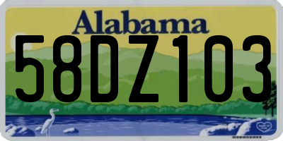 AL license plate 58DZ103