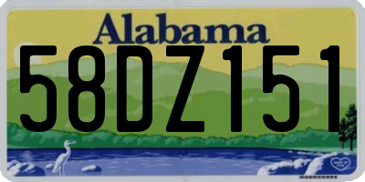 AL license plate 58DZ151
