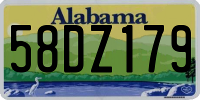 AL license plate 58DZ179