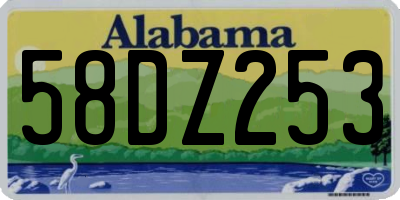 AL license plate 58DZ253