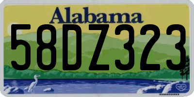 AL license plate 58DZ323
