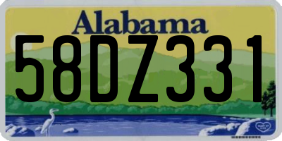 AL license plate 58DZ331