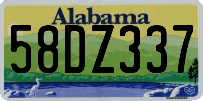 AL license plate 58DZ337