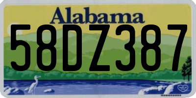 AL license plate 58DZ387
