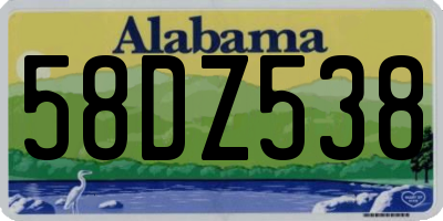 AL license plate 58DZ538