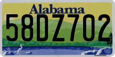 AL license plate 58DZ702