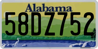 AL license plate 58DZ752