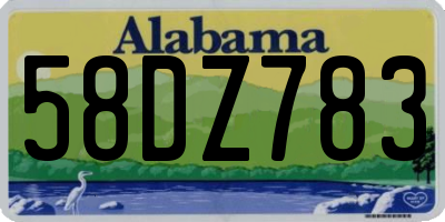 AL license plate 58DZ783