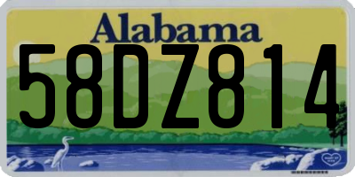 AL license plate 58DZ814