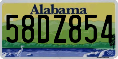 AL license plate 58DZ854