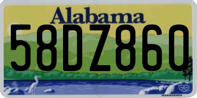 AL license plate 58DZ860