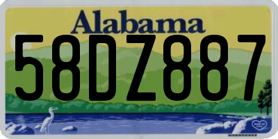 AL license plate 58DZ887