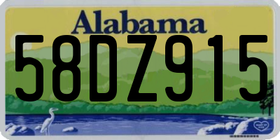 AL license plate 58DZ915