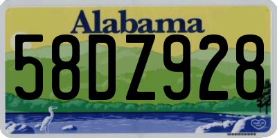 AL license plate 58DZ928