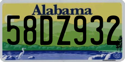 AL license plate 58DZ932