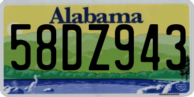 AL license plate 58DZ943