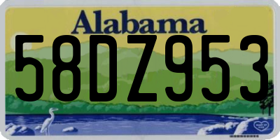 AL license plate 58DZ953