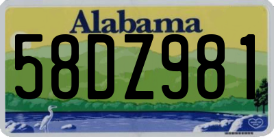 AL license plate 58DZ981